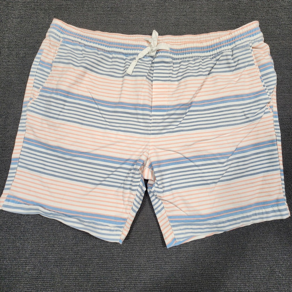 George Shorts Mens 2XL Multi Stripe Drawstring Elastic‎ Waist Casual Preppy